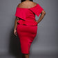 Plus Size Belted Top and Skirt Set