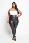 Plus Size Sleek High Waist Faux Leather Leggings