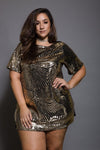 Plus Size Sparkling Sequin Tunic Dress