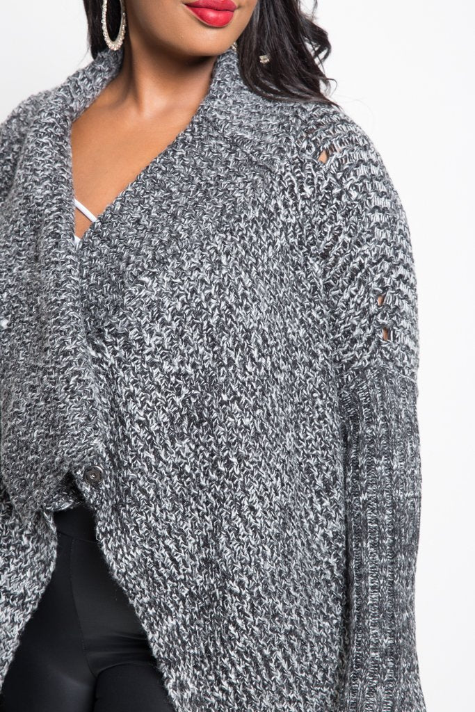 Plus Size Knit Cardigan Sweater