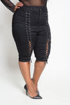 Plus Size Lace Up Bermuda Shorts