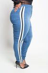Plus Size Cool Stripe Skinny Jeans