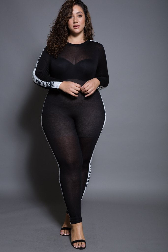 Plus Size Jumpsuit with Side Band