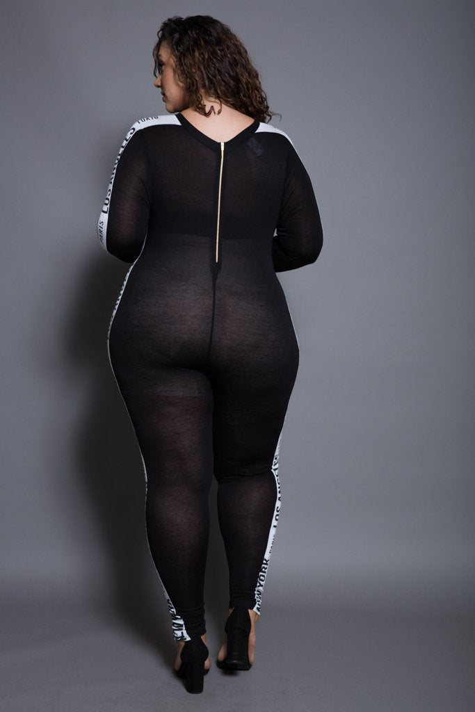 Plus Size Jumpsuit with Side Band