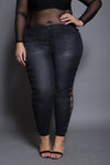 Plus Size Lace Up Skinny Jeans