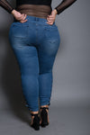 Plus Size Lace Up Skinny Jeans