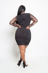 Plus Size Designer Sequin Long Sleeve Dress 1