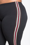 Plus Size Soft Racer Stripe Flare Pants