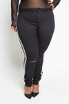 Plus Size Sporty Side Stripe Jeans