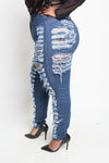 Plus Size High Fashion Ultra Sliced Denim