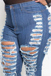 Plus Size High Fashion Ultra Sliced Denim