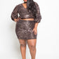 Plus Size Sparkling Sequin Crop Top Mini Skirt Set [SALE]