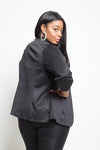 Plus Size Classic Ruched Sleeved Blazer