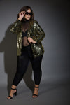 Plus Size Sparkling Sequin Perfect Blazer