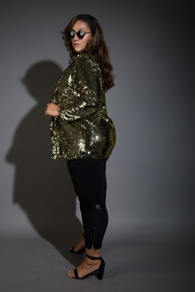 Plus Size Sparkling Sequin Perfect Blazer