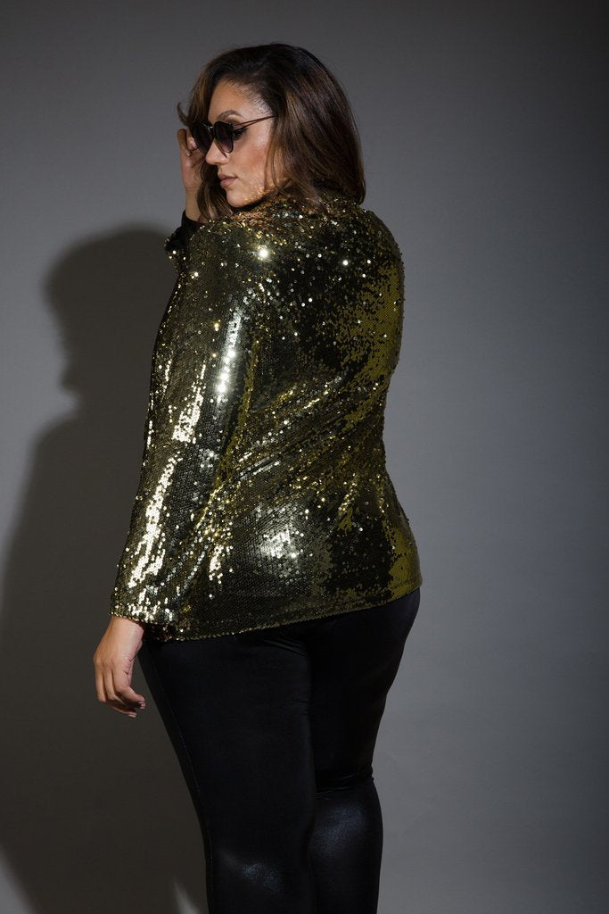 Plus Size Sparkling Sequin Perfect Blazer