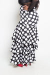 Plus Size Layered Polka Dot Maxi Skirt