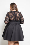 Plus Size Sheer Crochet Lace Flare Dress