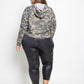Plus Size Camo Terry Hooded Sweater