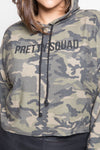 Plus Size Trendy Camo Hooded Sweater Top