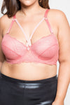 Plus Size Lace Overlay Cup Size DD Bra [Final Sale Item]