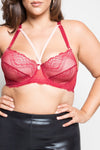 Plus Size Lace Overlay Cup Size DD Bra [Final Sale Item]