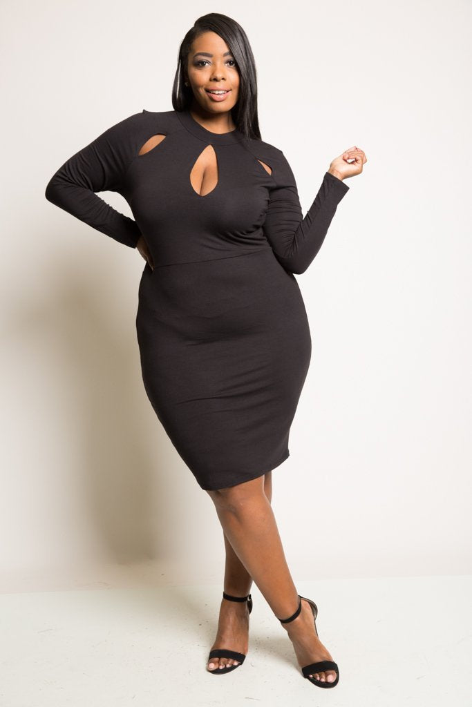 Plus Size Keyhole Sexy Bodycon Dress