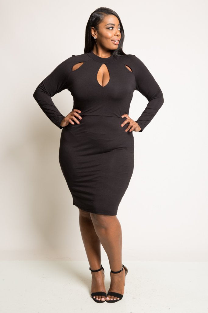 Plus Size Keyhole Sexy Bodycon Dress