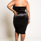 Plus Size Lovable Sweetheart Tube Soft Velvet Dress