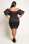 Plus Size Lovable Sweetheart Adorable Bubble Sleeve Mini Dress