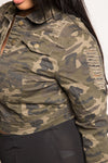 Plus Size Sexy Cropped Trendy Camo Denim Jacket