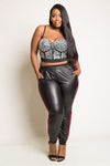 Plus Size Sleek Faux Leather Joggers