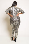 Plus Size Shining Metallic V-neck Jumpsuit [SALE]