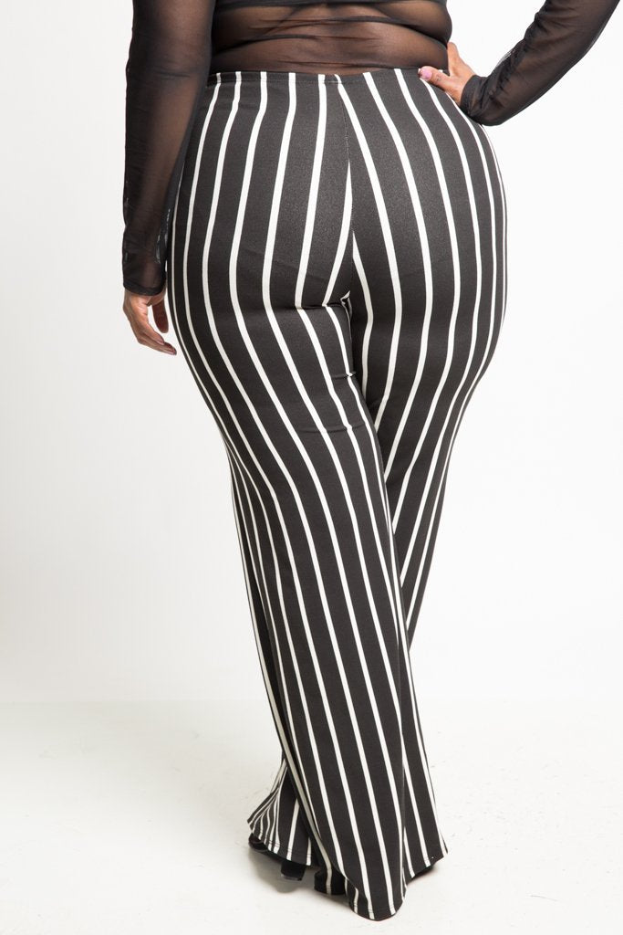 Plus Size Vertical Stripe Wide Leg Pants [SALE]