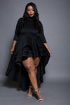 Plus Size Designer Turtle Neck High Low Dress