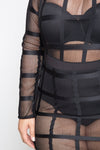 Plus Size Designer Showstopper Detailed Mesh Grid Dress