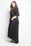 Plus Size Flowy Hi-lo Surplice Midi Dress