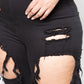 Plus Size Designer Open Ripped Jeans