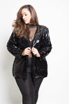 Plus Size Sparkling Sequin Perfect Blazer