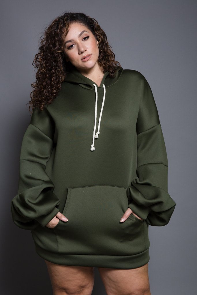 Plus Size Scuba Cool Hoodie Dress