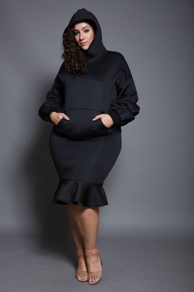 Plus Size Stylish Scuba Sweater Cozy Dress