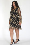 Plus Size Gold Embroidered Feather Queen See-Through Dress [PRE-ORDER 25% OFF]