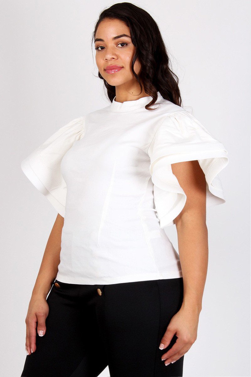 Plus Size Glam Ruffled Sleeve Top [SALE]