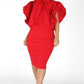 Plus Size Lovable Bow Necktie Ruffle Sleeves Dress