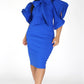 Plus Size Lovable Bow Necktie Ruffle Sleeves Dress