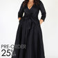 Plus Size Glamorous Deep V Neck Ribbon Tie Dress [PRE-ORDER 25% OFF]