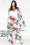 Plus Size Lovely Floral Flow Cardigan & Pants Set [PRE-ORDER 25% OFF]