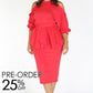 Plus Size Glow Up Off Shoulder Waist Tie Peplum Dress [PRE-ORDER 25% OFF]