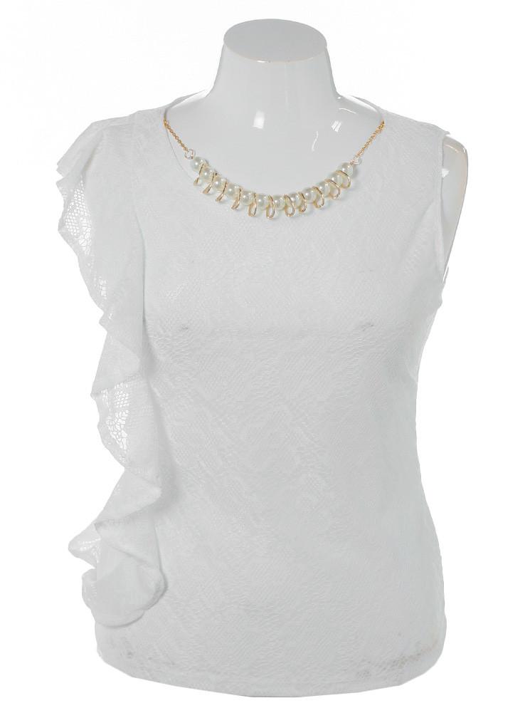 Plus Size Pretty Ruffles White Top