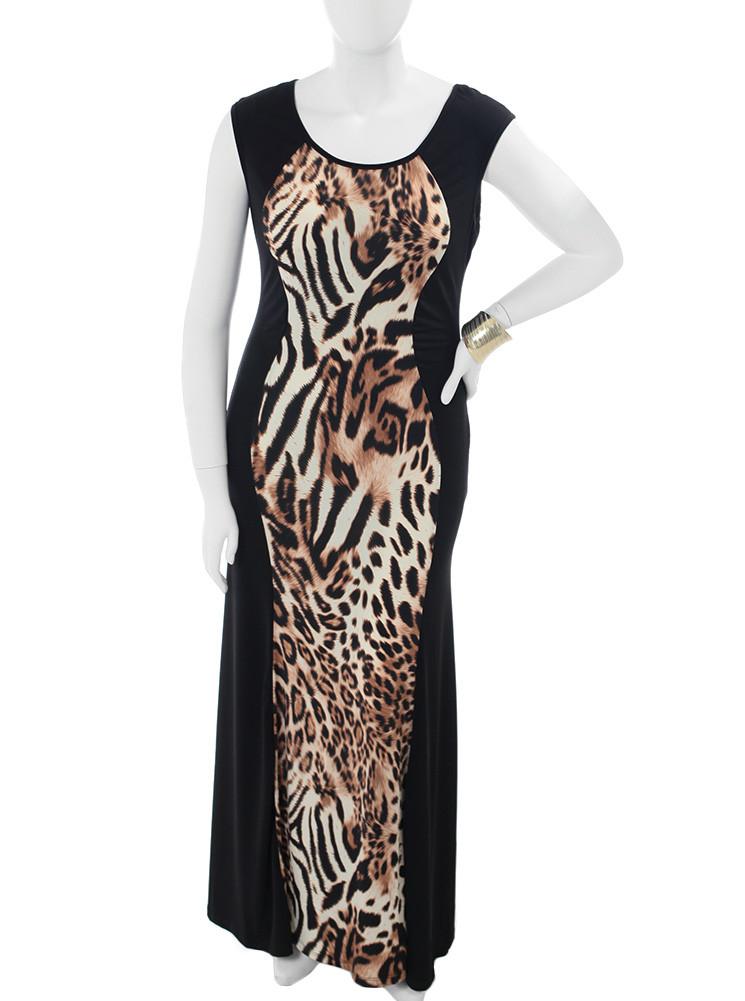 Plus Size Leopard Beauty Maxi Dress